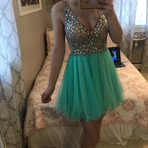 Short Tiffany blue prom/Semi dress